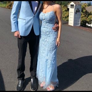 Mermaid Blue Prom Dress